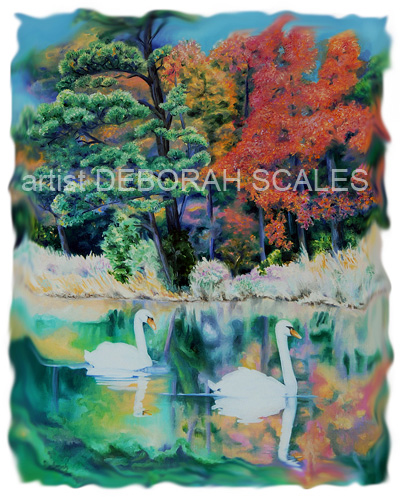 Two Swans at  | Deborah Scales EXHIBITION Art